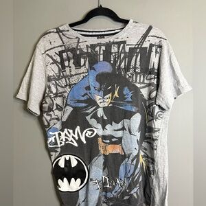 Batman Black and Gray Logo Tee, size Large, Cotton